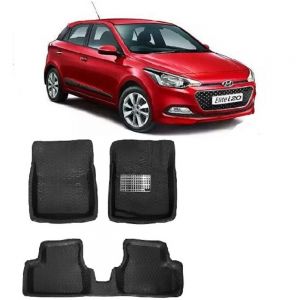 4.5D Car Floor Foot Tray Mats for Elite i20 (14-15)  - Black